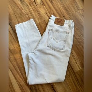 Vintage Levi’s, 512 Slim Fit Tapered Leg, White Wash, Juniors 15 Med